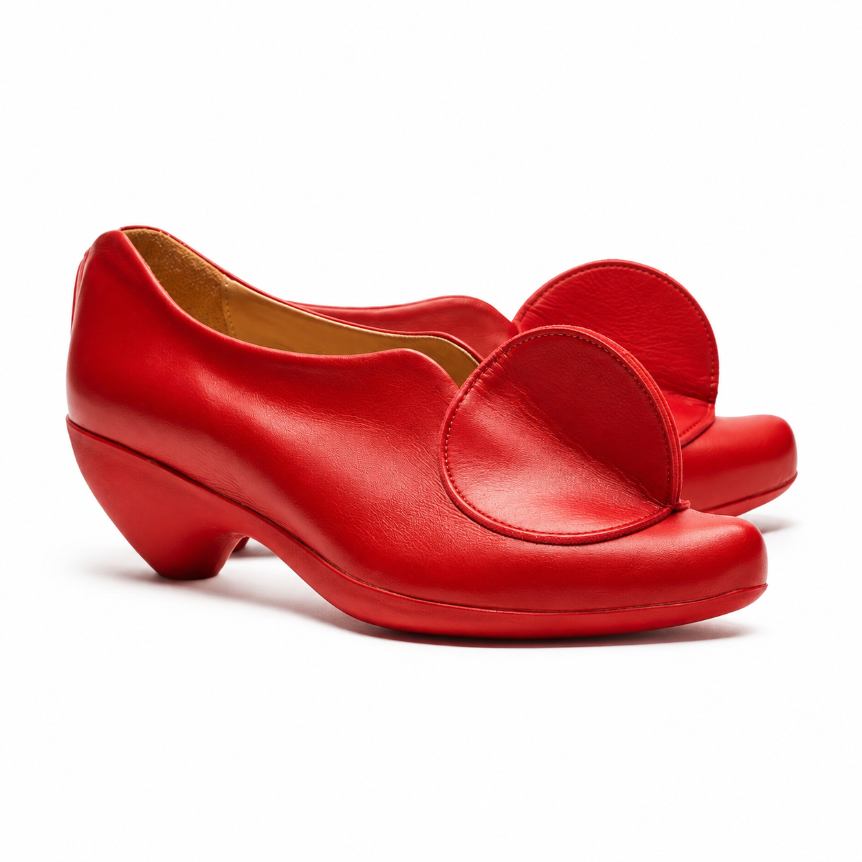 LOWTOP Red | Slip On Mid Heels