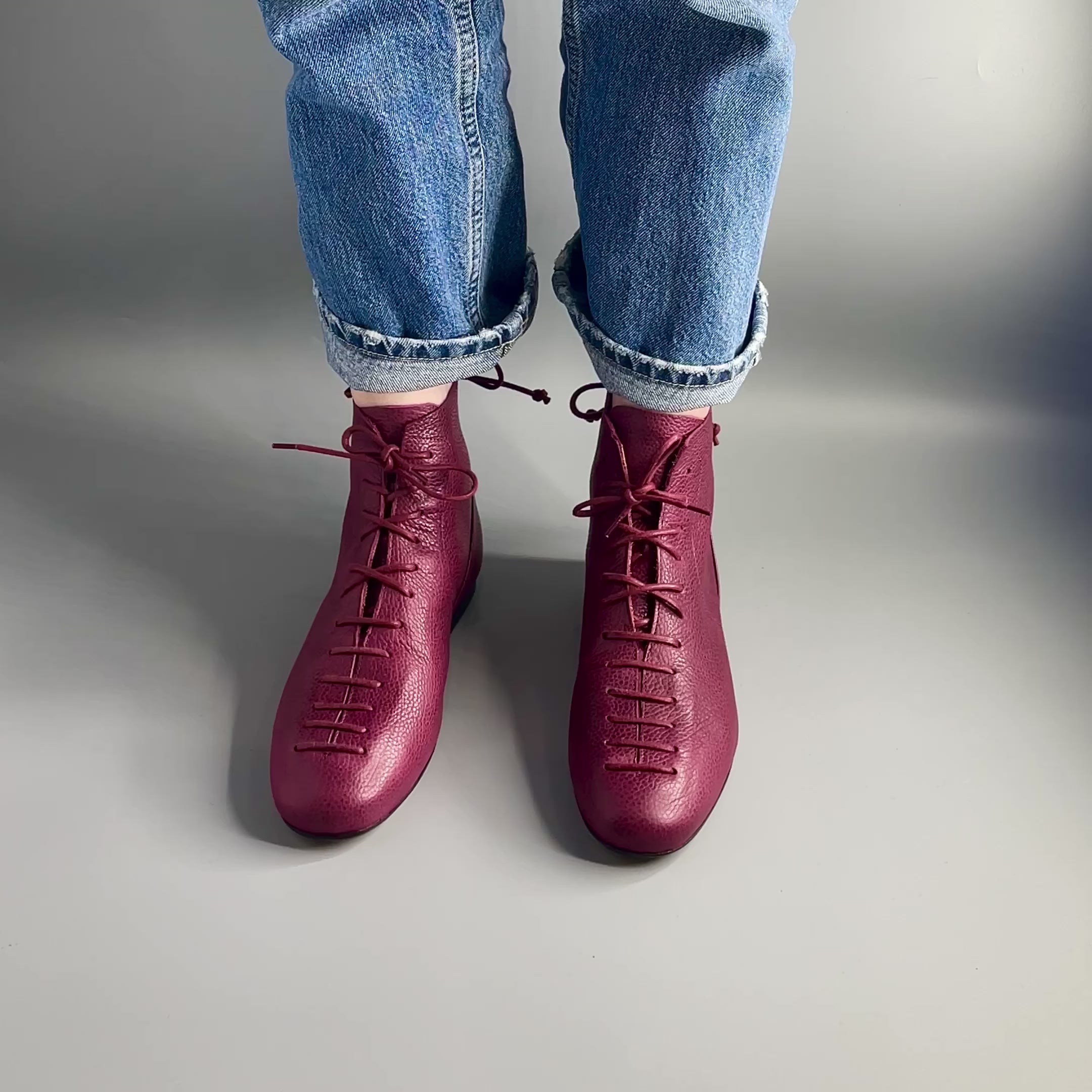 Burgundy boots hotsell lace up