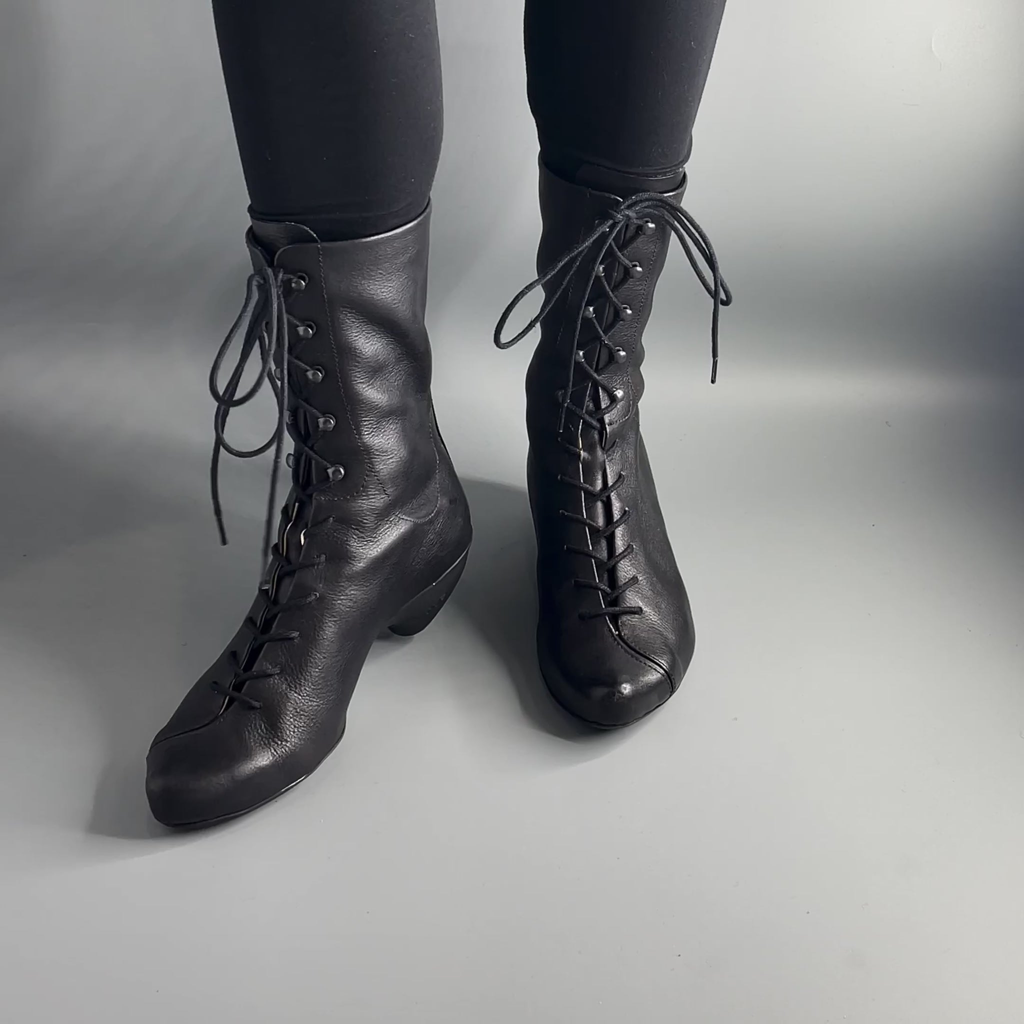 TANYA Smoke | Black Leather Tall Boots | Tracey Neuls