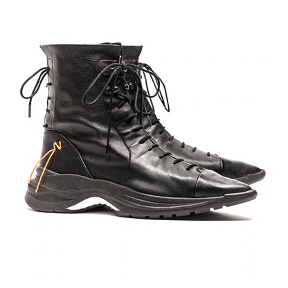 PUNK Black | Leather Sneaker Boots