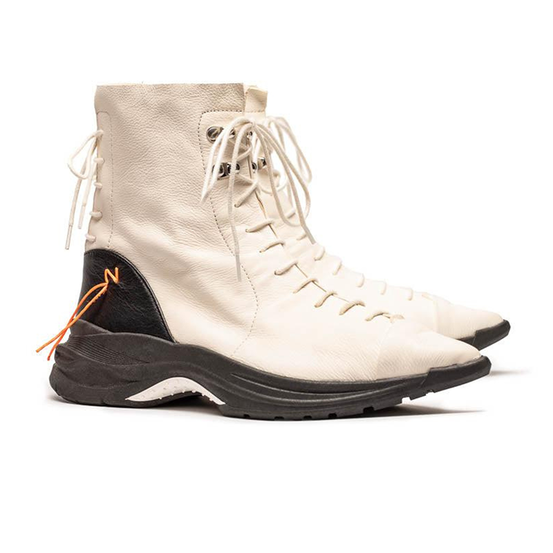 PUNK Parchment | Leather Sneaker Boots