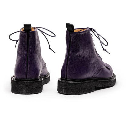 AW23 ROPER Grape | Deep Purple Leather Lace Up Boots