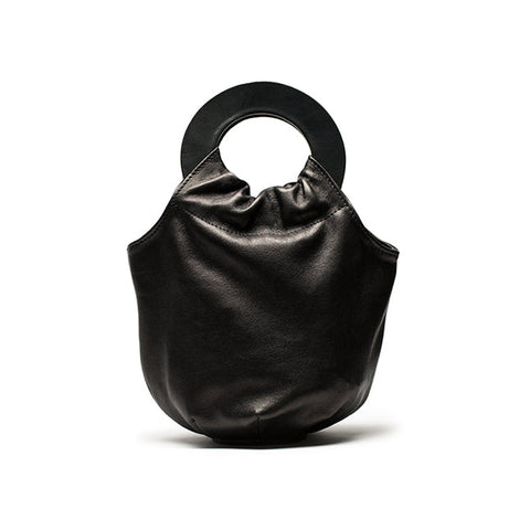 SS24 LOOPY BAG Smoke | Black Reversible Leather Handbags