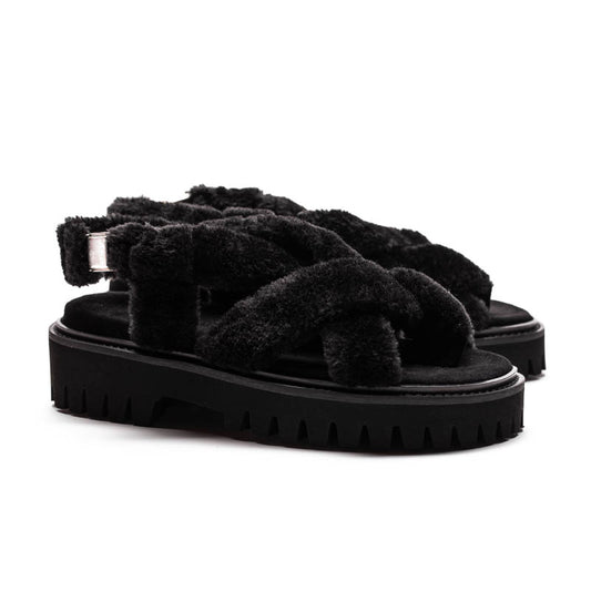 ESCHER Bear | Faux Fur Thong Sandals | Tracey Neuls