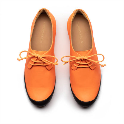 GEEK Washed Neon Orange | Orange Leather Sneakers | Tracey Neuls