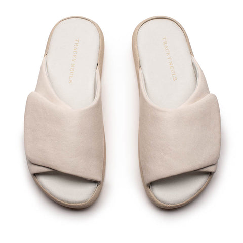 SS24 HOLLER Off-White | Ivory Leather Slides