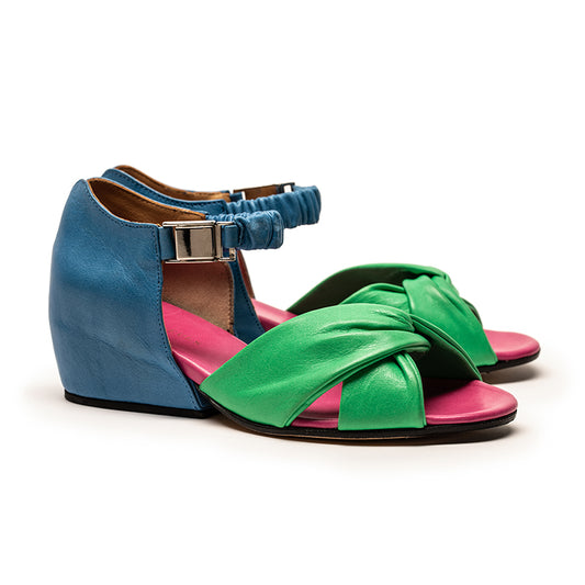 JACKIE Jelly Bean | Green, Blue, Pink Leather Sandal | Tracey Neuls