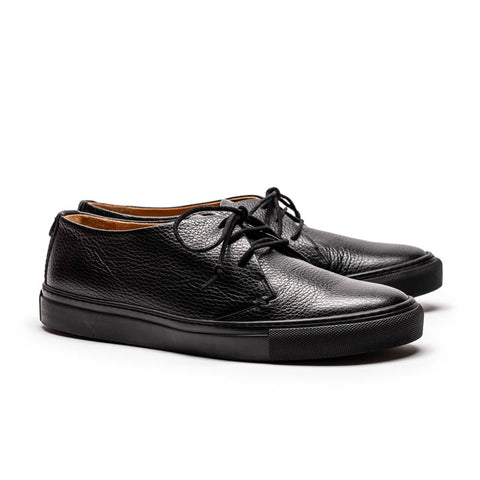 KARL Night Rider | Black & Reflective Mens Leather Sneakers | Tracey Neuls
