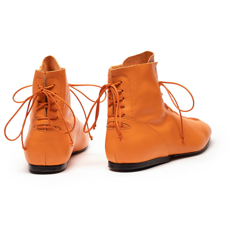 MAGRITTE Tangerine | Orange Lace Up Leather Boots | Tracey Neuls