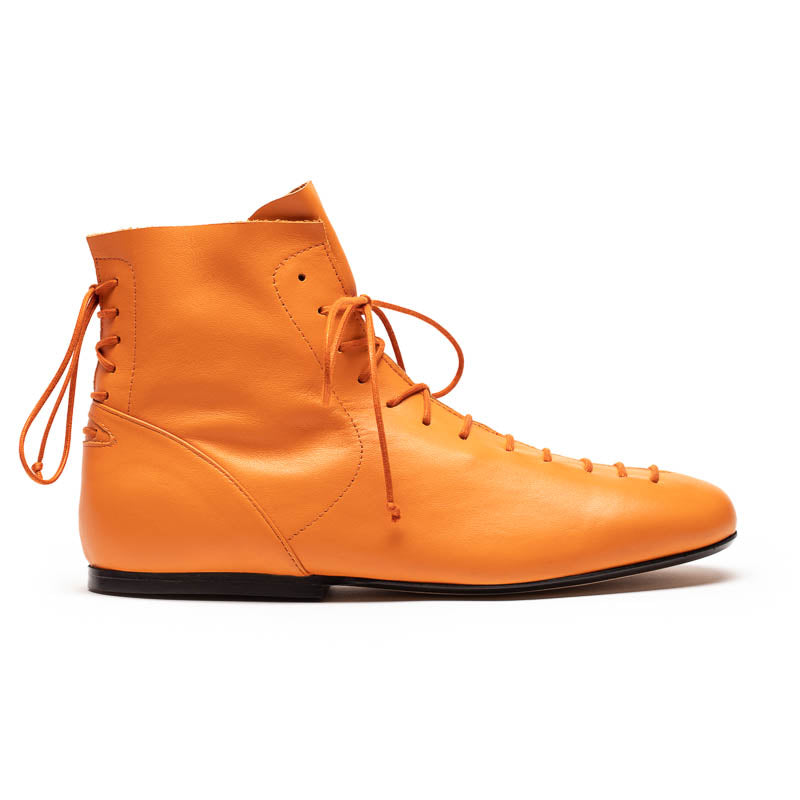 MAGRITTE Tangerine | Orange Lace Up Leather Boots | Tracey Neuls