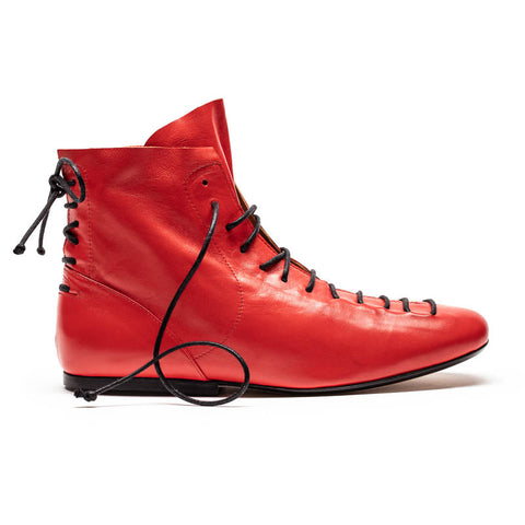 MAGRITTE Poppy | Red Lace Up Leather Boots | Tracey Neuls