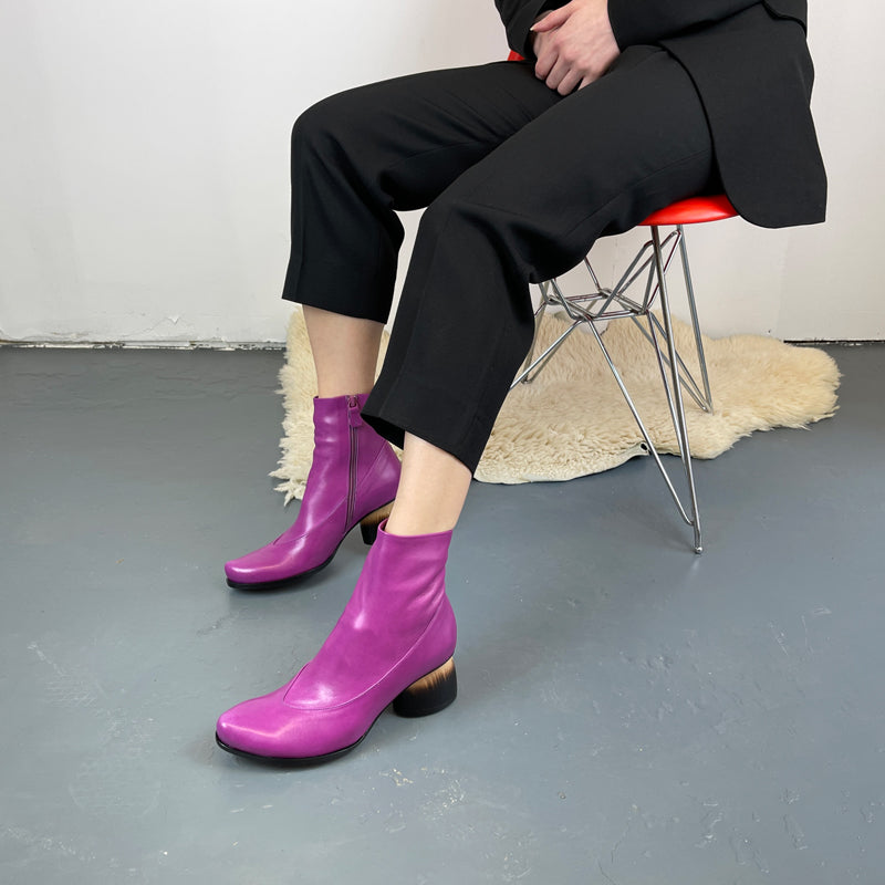 MANUELA Tyrian Purple Women's Leather Ankle Boots Tracey Neuls
