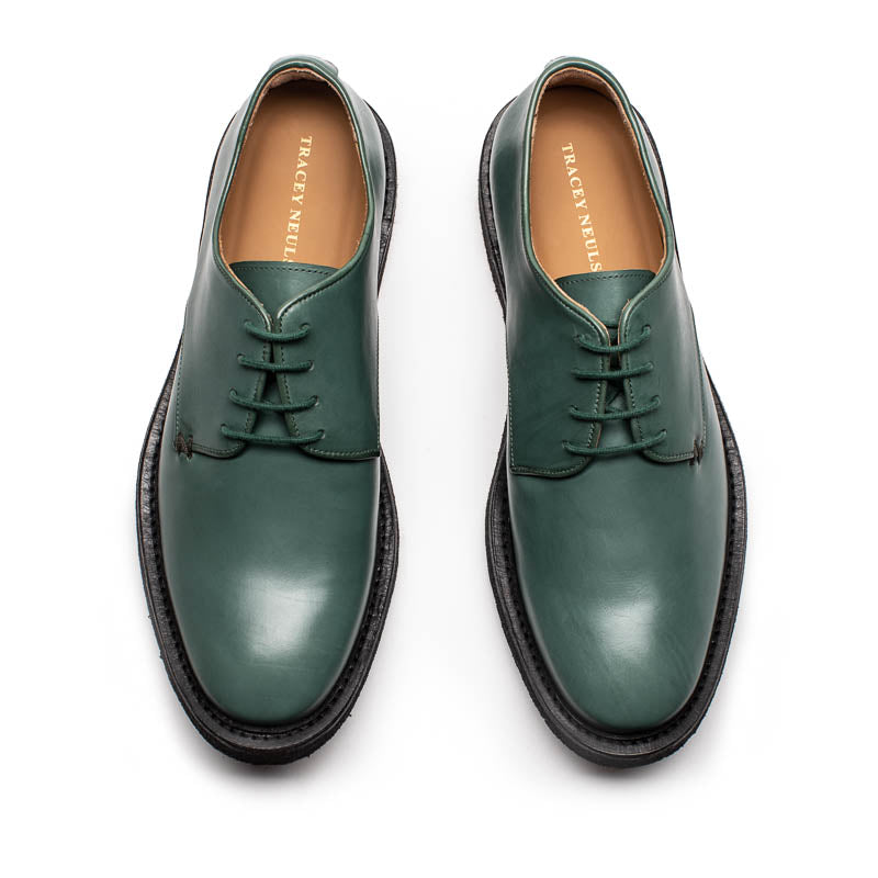 PABLO Sage | Mens Green Crepe Sole Derby | Tracey Neuls