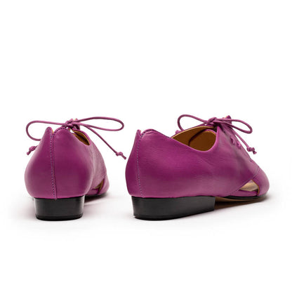 PERRY Tyrian | Purple Leather Lace Up Peep Toes | Tracey Neuls