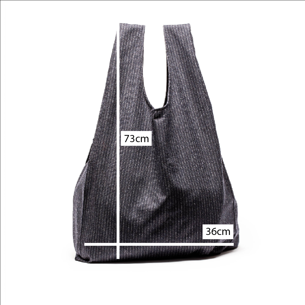 SHOPPER Pinstripe | Grey Wool Bag