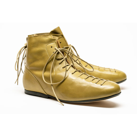 MAGRITTE Tomatillo | Green Leather Lace Up Boots | Tracey Neuls